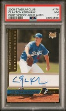 2008 Stadium Club Proof Clayton Kershaw /50 Gold Rookie Auto PSA 7 Dodgers RARE