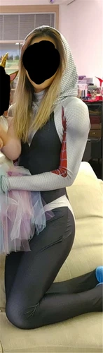 Women Spider Gwen Stacy Costume Spider-Gwen Cosplay Jumpsuit Halloween - Picture 9 of 9