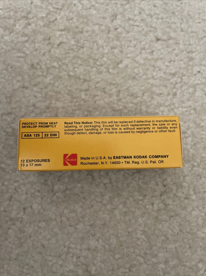KODAK Verichrome Pan 110 Film Cartridge. 12 Exp. B&W Expired 9/1980 Unopened - Image 3 of 4
