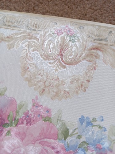 X2 1980s Vintage Wallpaper BORDER Rolls Traditional Swags Floral 90s cottagecore - Picture 10 of 17
