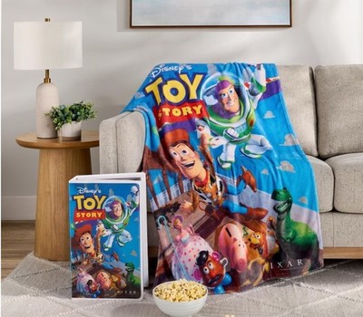 NEW DISNEY TOY STORY  SILK THROW BLANKET VHS BOXED 50 X 70