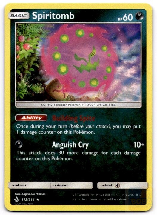 Spiritomb 112/214 Holo Rare Unbroken Bonds Pokemon Holo Near Mint