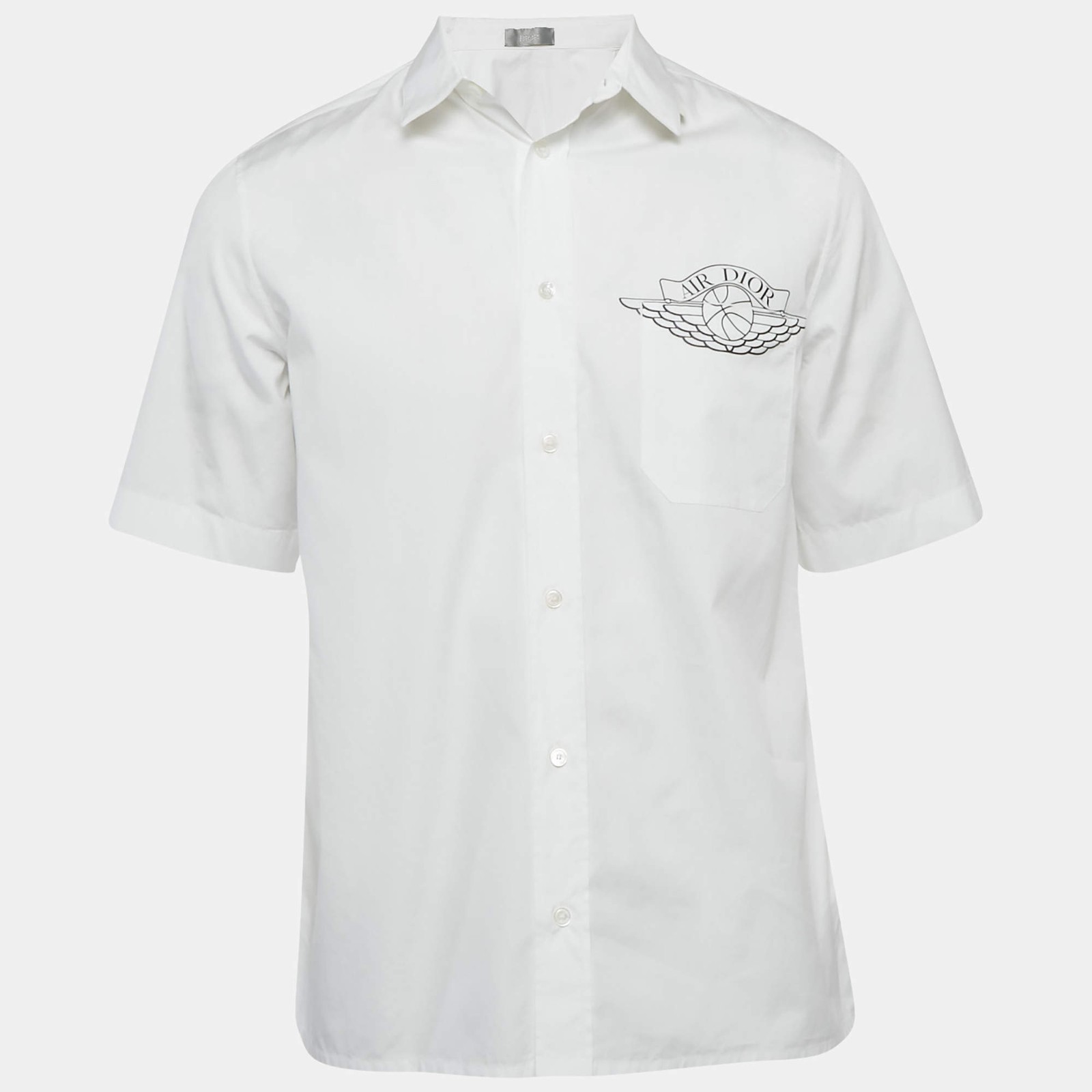 Dior Homme x Jordan White Air Dior Print Cotton Shirt M