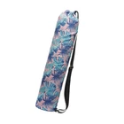 Leaves Printed Canvas Yoga Mat Bag with Zipper Pocket Fashion Single Shoulder