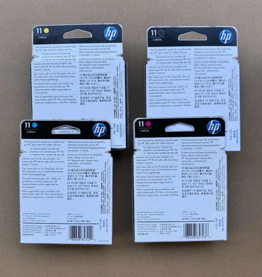 2019-2021 Genuine HP 11 Printhead Set C4811A C4810A C4813A C4812A - Image 2 of 2