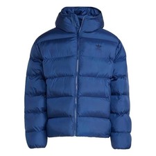 Image of Adidas Originals Tonal Hooded Puffer Jacket / Coat ‘Navy Blue’ - Size Large (L)