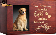 Pet Memorial Urns for Dog or Cat Ashes, Large Wooden Funeral Cremation Urns Wit