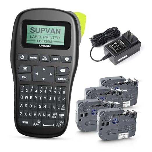 LP5120M Label Maker Bundle with Keyboard, AC Adapter & 4 Tapes