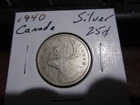 Canada 1940 - 25 Cent Quarter Canadian Coin - 80% Silver
