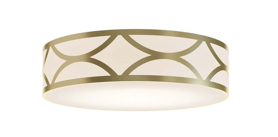 AFX LAKF24LAJUD Lake 24"W LED Flush Mount Drum Ceiling Fixture - White - Image 3 of 4