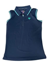 Aubrion Sleeveless Polo - Navy/Mint Green - S - USED