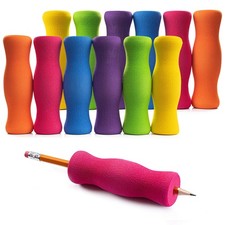 Long Foam Pencil Grips for Kids and Adults Colorful, Cushioned Holders for Ha...