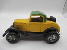 Vintage Ford Model A Roadster Yellow w/ Green Top Tootsie Toy Made IN USA