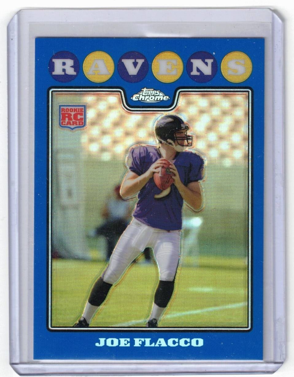2008 Topps Chrome - Joe Flacco #TC170 Blue Refractor (RC) Baltimore Ravens