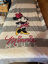 Disney Minnie Mouse Twin Comforter Reversible Gray Pink White