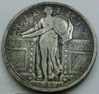 US 1917 Type 1 Standing Liberty Quarter  **