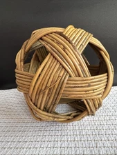 Rattan Ball 8 Inches In Diameter Decor Handmade Estate Find