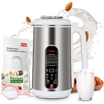 Cayga 40oz Nut Milk Maker Machine Stainless Steel Soy Milk Maker Homemade Almond