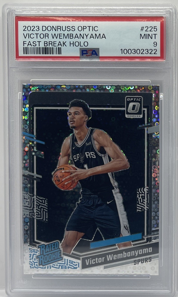 2023-24 Donruss Optic Victor Wembanyama Fast Break Holo Rated Rookie #225 PSA 9