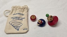 3 Vintage 1980s Wooden Spinning Tops Great Tops of Europe West Germany