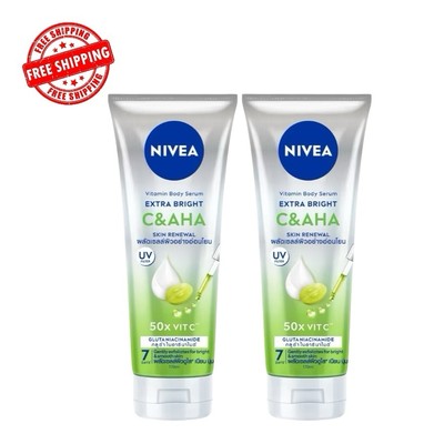 2 X NIVEA Extra Bright C & AHA Vitamin Body Serum 170ml FREE SHIPPING