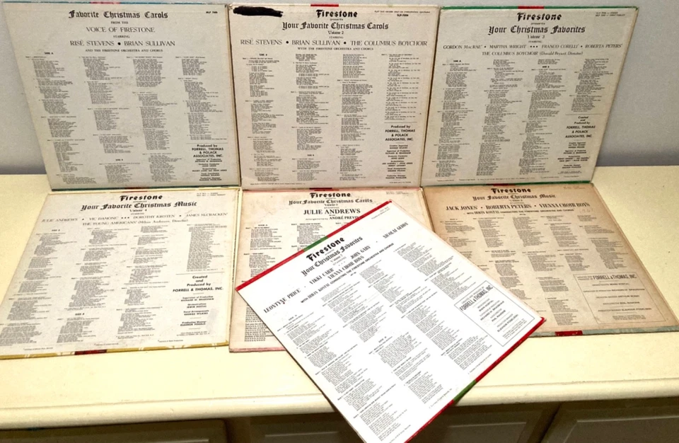 Firestone Christmas Complete Set Vinyl LP Records Volume 1-7 1962-68 Vac Cleaned - Image 2 of 4