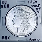 1921 BU GEM MORGAN SILVER DOLLAR UNC MS+++ U.S. MINT RARE COIN 9004