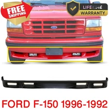 For 1992-1996 Black New Front Bumper Lower Valance Ford F-150 Plastic FO1095155
