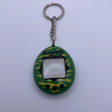 Vintage Bandai Tamagotchi 1997 Green Yellow Tiger Stripes Digital Pet - Working 