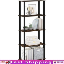 5-Tier Storage Shelves Heavy Duty Bookcase Open Design Home Office Living Room