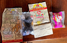 2 Vintage 1998 McDonalds TY Beanie Babies Clubhouse Happy Meal Bags w sealed toy