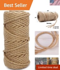 Quality 6mm Jute Rope - 66 Feet for Strong Bundling  Rustic Decor