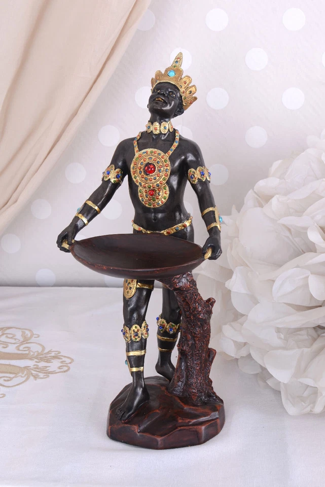 Schale Dekoschale Diener Barock Figur mit Tablett Antik Statue Grünes Gewölbe - Bild 3 von 4