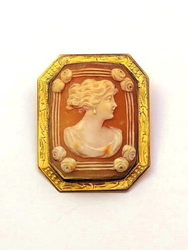 Victorian Cameo Pin, 1910's, Vintage Jewelry - Picture 2 of 3