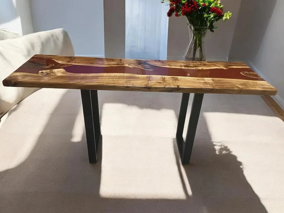 epoxy resin console table/epoxy console table/epoxy end table for sale Home deco - Image 3 of 4