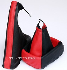 Schaltsack + Handbremssack passend für OPEL CORSA B, TIGRA A  Leder ROT-SCHWARZ