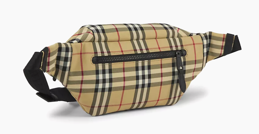 バ−バリ−ポンチョ AUTH NWT Burberry Men's Sonny Checked Logo Nylon Belt Bag