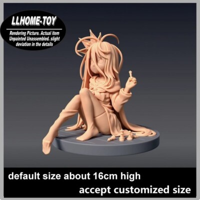 Anime Character Shiro Sitting Chess Resin 3D Print GK Figure DIY Model