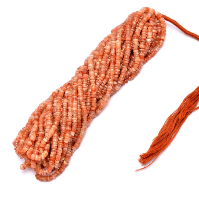 1 Strand 5mm Um 6mm Natürlich Sonnenstein Heishi Glatt Rad Edelstein Perlen