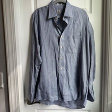 Peter Millar LS Button Down Collar Shirt - 16 1/2 - L Excellent Blue/White Check