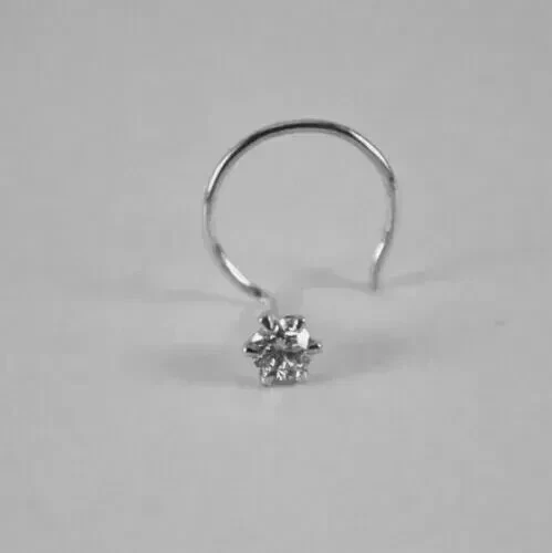 Juego de puntas redondas de 2 mm VVS1 D/VVS1 moissanita nariz piercing pin plata 925 Foto 2 de 2