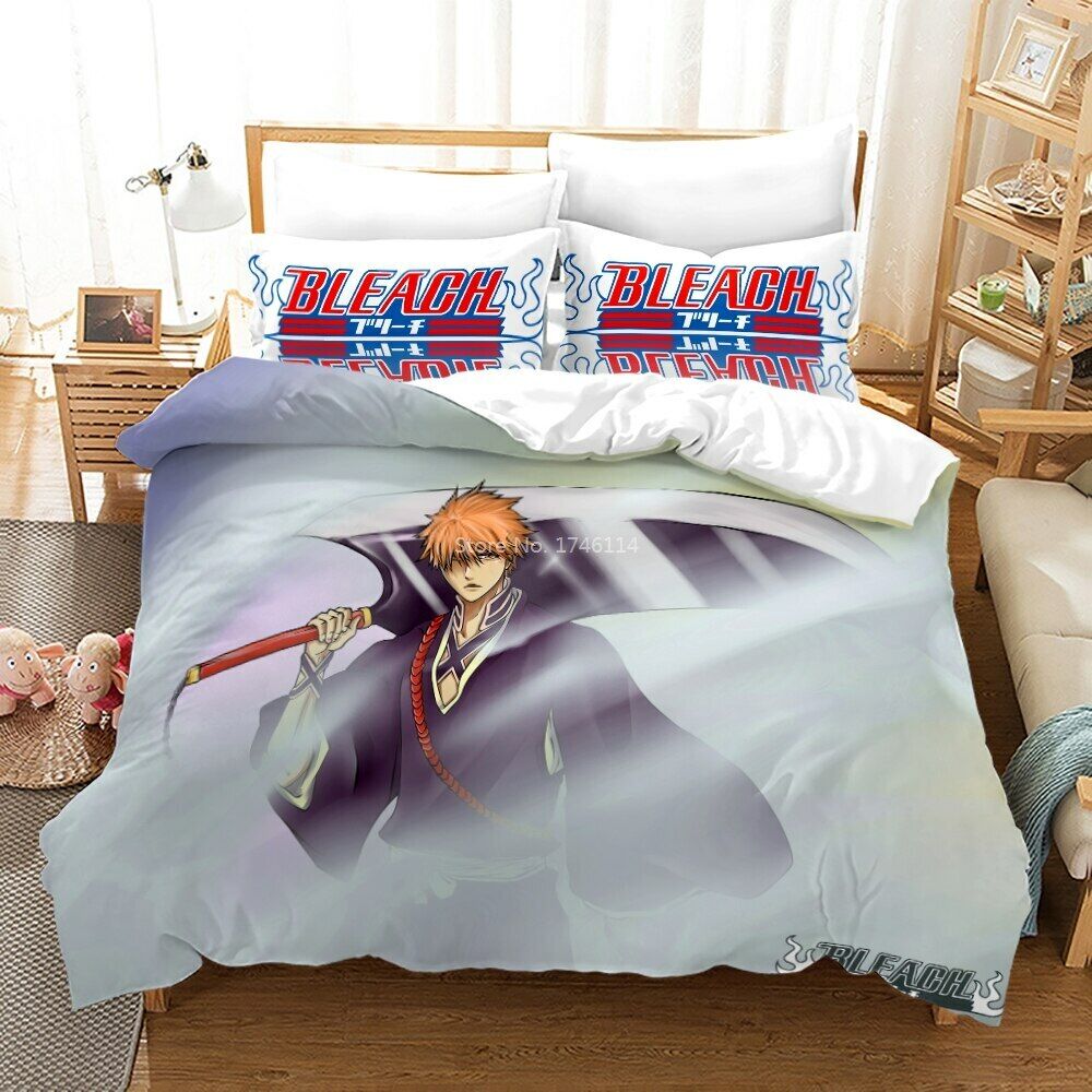 Anime BLEACH 3D Bedding Set 2/3PC Duvet Cover Pillowcase 4 Sizes 3A