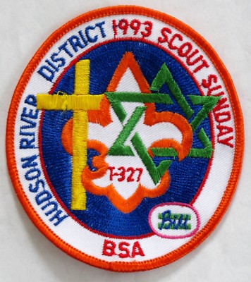 Hudson Valley Cncl (NY) Hudson River Dist 1993 Scout Sunday Pocket Patch  BSA