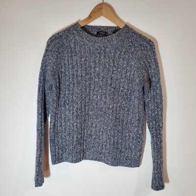 Expert by Evergreen Merino Mohair Blend Sweater Medium Cable Knit Marled Italy