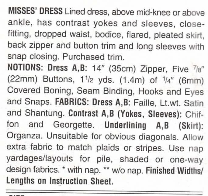 Vogue Designer Pattern 1276 Givenchy Lined Dress 2 Lengths Sizes 14-18 UNCUT - Image 3 of 4