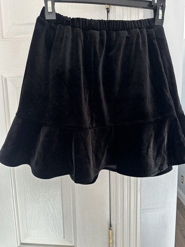 NWT Aqua Girl Black Velvet Rise Skirt Size Large (10/12) AND Penguin Hair Clips - Picture 2 of 7