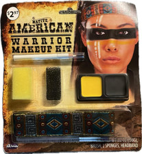 6pc Female Warrior Native Indian Makeup Kit  Head Band Halloween Costume Face