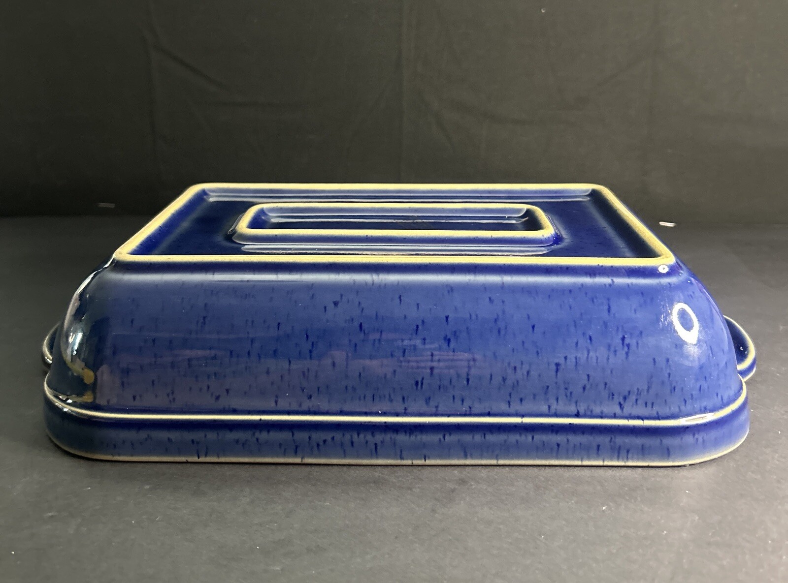 Denby Harlequin Baker Lasagna Rectangular Red Blue 13" England EXCELLENT