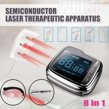 8 in1 LASTEK Kit Laser Watch+5 Treat Probes+Acupuncture Pen+Head Massager Device