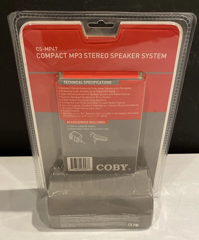 Coby Compact MP3 Stereo Speaker System Model No: CS-MP47 New In Box 2006 - Image 2 of 4